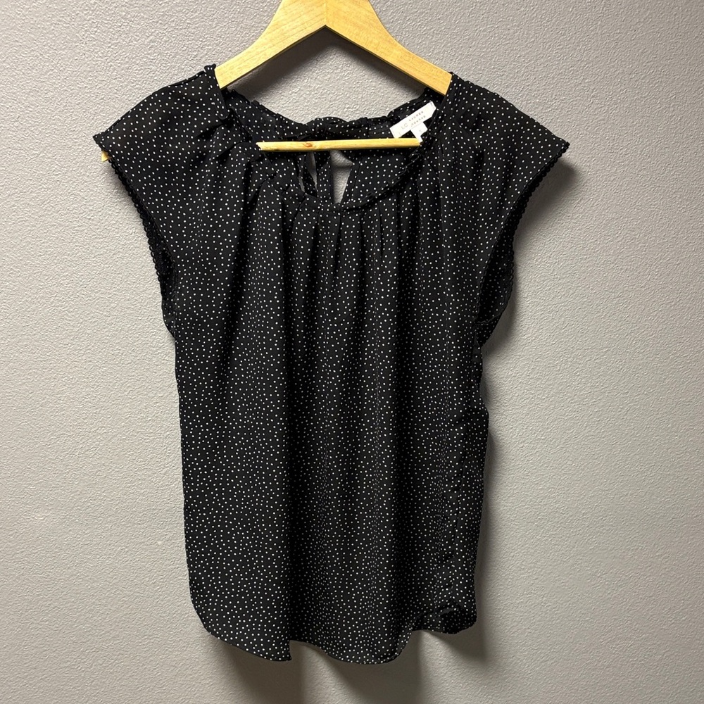 LC Lauren Conrad Black and White Polka Dot Blouse